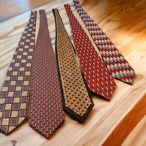 Men’s Silk Neckties- Di Capri, Bosa, Neo, Dani, & Barrington, Elegant, Lot Of 5